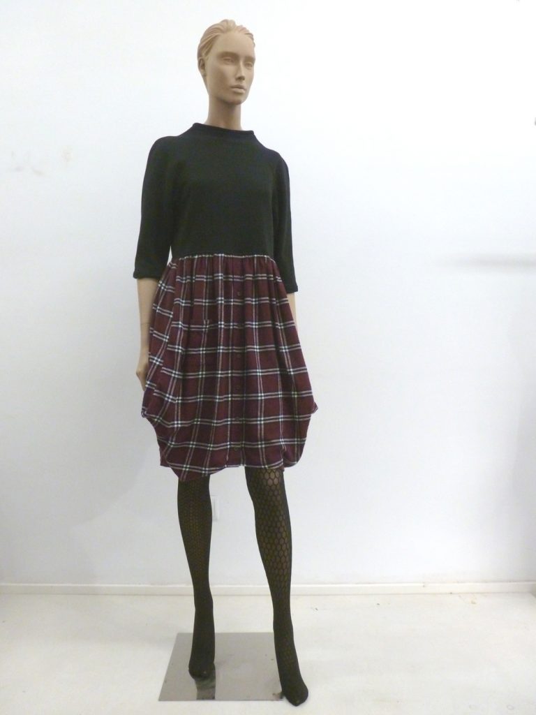 cosy winter dress, created from recycled materials, sustainable